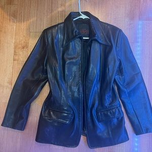 Oscar Leopold Leather Jacket women large black